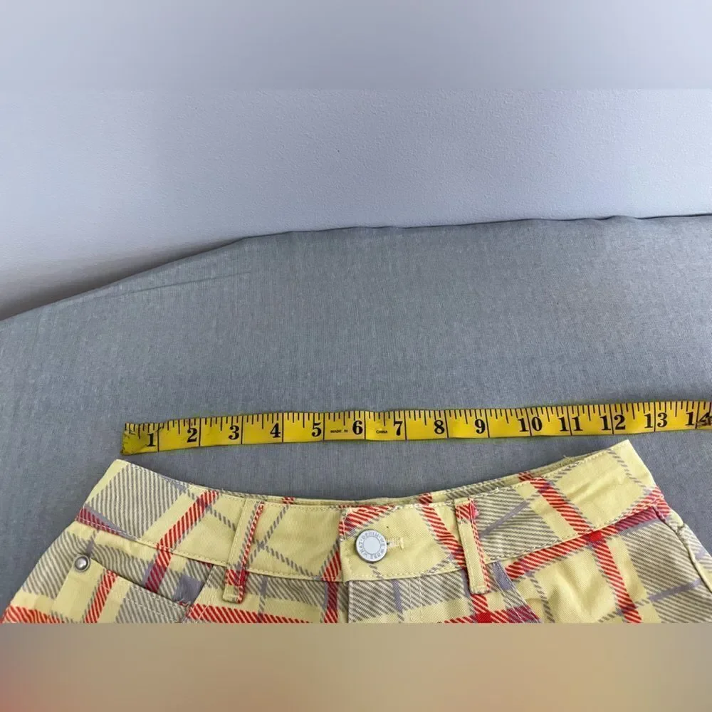 WeWoreWhat Boyfriend Plaid Short Garden Glade size  25 NWT